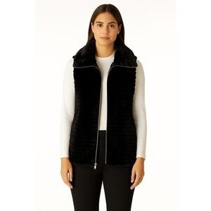 Elegant Black Faux Fur Women's Vest